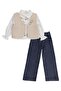 Girl's Vest Set Shirt Set for Ages 2-5 - Beige - 5