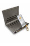 Women's Silver Color Wallet, Card Holder, Zippered Coin Compartment, Snap Closure, Slim Design, Daily Use - 5