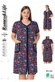 Women's Plus Size 100% Cotton Combed Fabric Zippered Summer Dress / Navy-Red-Purple 4099