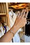 Women's Gold Gold Color Wide Bombed Stone-Set Steel Ring - 5