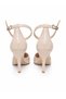 Nude Skin 8.5 cm Belt Strap Pointed Toe Stiletto Thin Heels Women's Shoes - 5