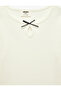 Long Sleeve Bow Tie Crew Neck Cotton T-Shirt - 6