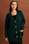 Buttoned Long Knitted Cardigan (B22-5755-Std) - 3