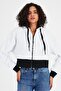 Hooded Fleece Crop Cardigan (B23-36302-Ekru)