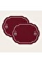 2 Pieces Candlestick Embroidered Premium Duck Fabric American Tablecloth (43X30 cm)