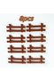 8PCS Fences 8pcs Ranch Fence Pieces 8pcs Building Blocks Set Brown Wooden Texture for DIY Animal Sc - 7