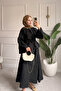 Ensade Summer Stylish Design Spanish Sleeve Blouse & Elastic Waist Skirt Hijab Black Set - 5