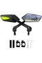 1 pair with yellow 1 Pair Adjustable Handlebar Bike Mirror, Shatterproof HD Glass Lens, Universal Fi