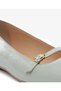 Women's White Crinkled Patent Leather Genuine Leather Ballerinas 5Y2Ta59191 - 5