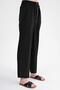 4669 Women's Zipper Detailed Elastic Waist Regular Trousers Black - 4