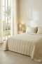 طقم غطاء سرير مزدوج متعدد الأغراض مبطن من قماش قطني 100% باللون البيج مقاس 250x230/2*50x70 - 6