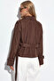 Women's Belted Short Trench Coat 1570 - Brown - 4