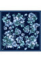 Navy Blue Flower Pattern 100% Twill Silk Scarf 4330 - 80 - 3