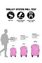 Prisma Series Set of 3 Luggage | Lightweight Small 10KG, Medium 20KG & Large 30KG ABS 4 Wheels Trolley Hardsided Travel Suitcase Pink - 6