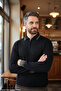 Standard Fit Regular Normal Cut Polo Collar Plain Knitwear Sweater Black - 6
