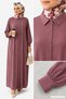 Women's Sandy Hijab Shirt Dress Abaya-Dried Rose - 7