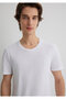 White Flamed Basic T-Shirt - Fitted Cut064681-620 - 5