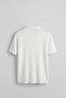 Men's Relaxed Fit Ribbed Knitwear Polo Neck T-Shirt White - 2