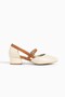 Elara Cream-Brown Genuine Leather Women's Low Heel Shoes, Size 34-43, Comfortable and Stylish Design - 4