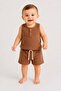 Baby Boy Waffle Fabric 2-Piece Summer Set Sleeveless Shorts Set 0-3-6-9-12 Months - 3