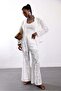 White Guipure Patterned Trousers 39827 - 3