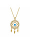 Evil Eye Beaded Dream Catcher Necklace Gold Color 316L Steel Gift - 2