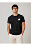 Men's Minimal Moose Logo T-Shirt Crew Neck Short Sleeve Summer T-Shirt - Black