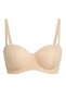Women's Skin Color Patterned Laser Cut Supported Strapless Bra - 2