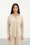 Antique Mink Women's Muslin Shirt Oversized Single Pocket Loose Cut Cotton Lightweight - 2