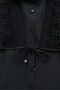 Lace-Up Front Lace Detailed Poplin Black Tunic - Black - 2
