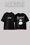 Sleepknot Snorlax Design Back Printed Cotton Black Oversize T-Shirt
