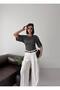 Crew Neck Fitted Waist Black Polka Dot Cotton Bat Sleeve Blouse Blz99000 - 2