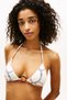 Triangle Rp Print Women's White Bikini Top - 2