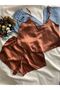 Women's Coffee Satin Shorts Nightgown Set - 2