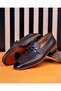 Italian Style Internal and External Natural Leather Men's Shoes Brown T14601 - 4