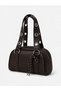 Women's Bitter Brown Baguette Bag with Zipper Ring Detail, Daily Stylish Shoulder and Hand Bag - 2