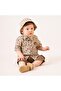 Men's Bebk Hat+Muslin Shirt+Shorts Three-Piece Set - 2