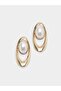 Gold Tone Faux Pearl Earrings
