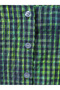 Girls Green Checked Puff Sleeve Ruffle Hem Top and Pants Set - 5