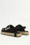 Women's Black Suede Double Buckle Straw Sole Daily Comfortable Sandals - 4