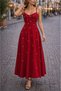 Women's Rope Strap V-Neck Long Crepe Evening Dress with Pearl Detail, Special Occasion, Wedding-Invitations, Graduation - 2