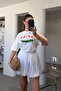 Pleated Shorts Skirt with Lining - White - 5