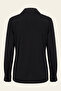 Women's plus size shirt collar placket stone long sleeve mother viscose shirt blouse - 5