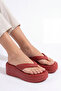 Solaris Fem Women's Heeled Flip Flops Dark Pink 35/40