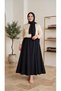 Women's Black Scuba Crepe 8-Piece Kilos Skirt - Flexible Lycra High Waist Mevlana Skirt