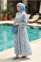 Women's Premium Modal Fabric Floral Patterned Long Hijab Dress - 4