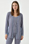 Flexible Summer Bamboo Short-Sleeved Robe with String Strap Women's Pajama Set