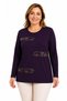 Women's Middle Age and Above High Quality Laser Printed Mother Combed Cotton Blouse 30586