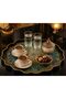 Luxury Glass Surface Presentation Tray 38 cm - Tea and Coffee Serving Tray - Decorative Round Tray with Gold Detail - 2