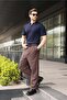 Navy Blue Half Zipper Detailed Polo Collar Knitwear Men's T-Shirt E7492 - 2